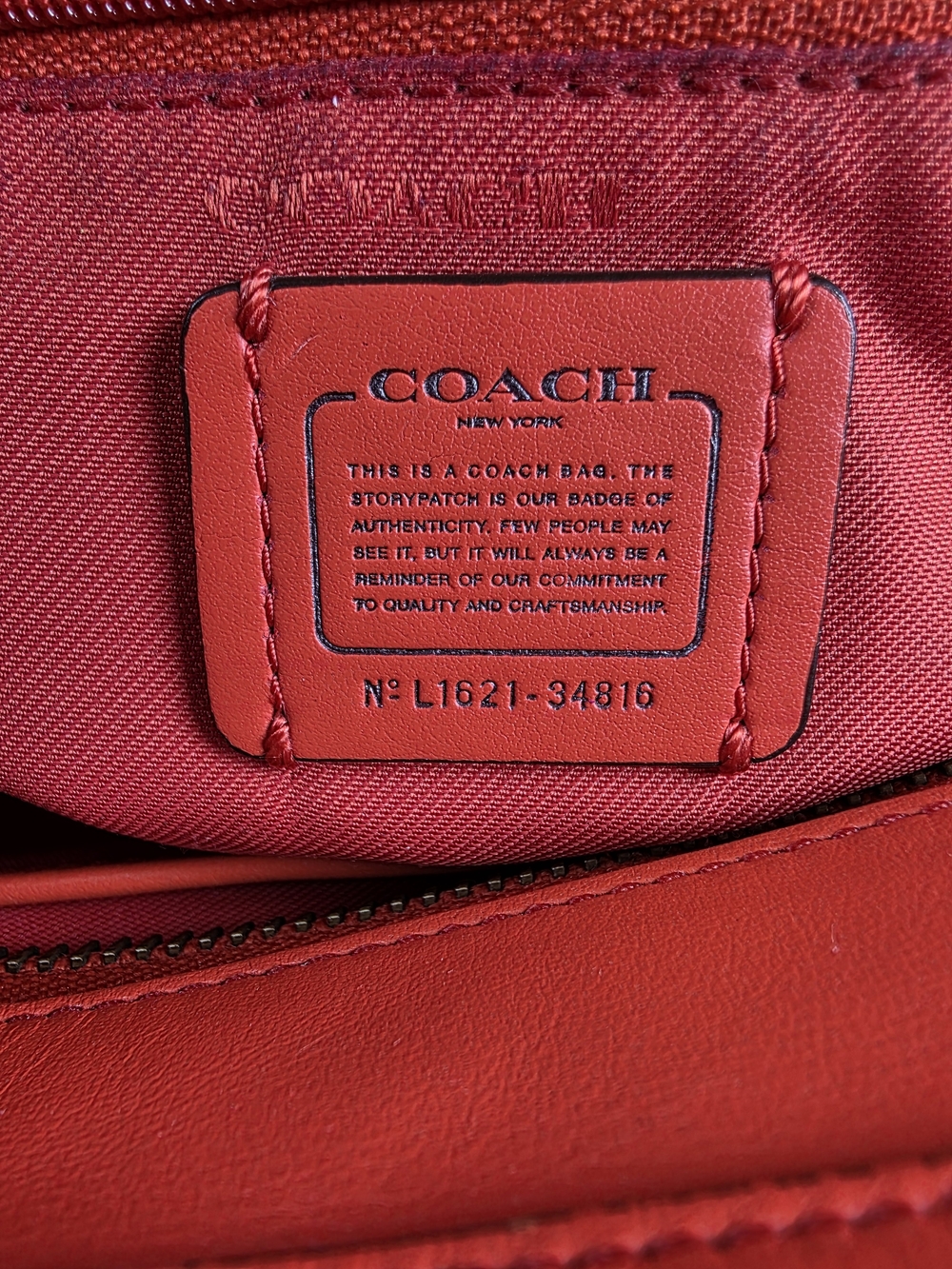 Coach Swager 27 Red Orange Leather Satchel Handbag Crossbody Bag - Picture 13 of 16